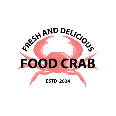 Diseño simple logo cangrejo vector retro vintage mariscos restaurante cangrejo de mar plantilla de cría