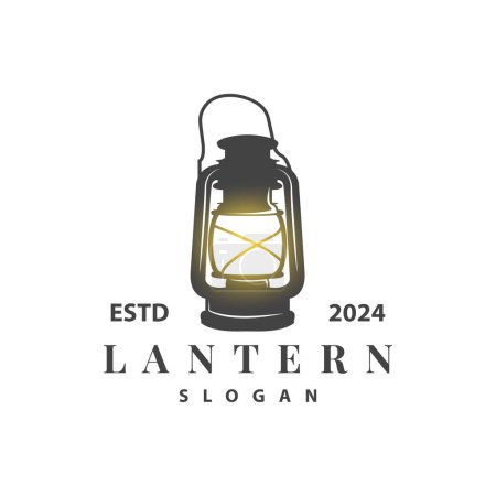 Laterne Logo Design Straßenlampe Alte klassische Vintage minimalistische Illustration Vorlage