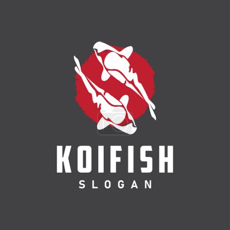 Koi Fish Logo Design, Vector de peces ornamentales, Ilustración de adornos de acuario Producto de marca
