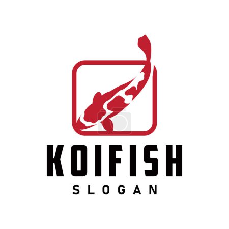 Koi Fish Logo Design, Vecteur de poissons d'ornement, Aquarium Ornement Illustration Produit de marque