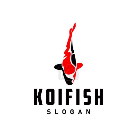 Koi Fische Logo Design, Zierfische Vektor, Aquarium Ornament Illustration Markenprodukt