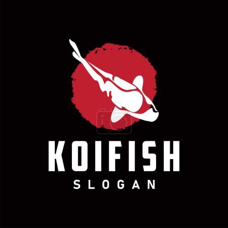 Koi Fish Logo Design, Vector de peces ornamentales, Ilustración de adornos de acuario Producto de marca