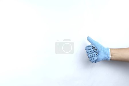 Photo for Hand sign good on isolated white background - Royalty Free Image