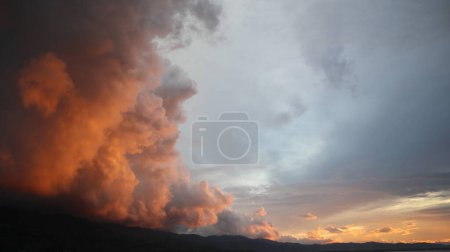 Photo for Golden clouds in the evening day with sunsets - Royalty Free Image