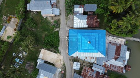 Photo for Aerial view of houses .aerial view of densely populated settlements - Royalty Free Image
