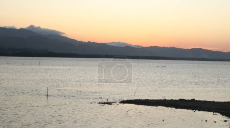 Photo for Beautiful golden sunset on the lake - Royalty Free Image