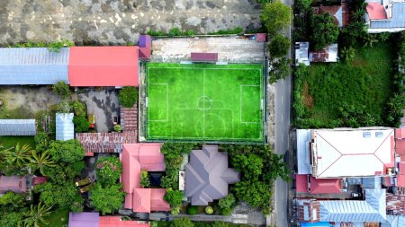 Aerial view of Mini Football field, soccer
