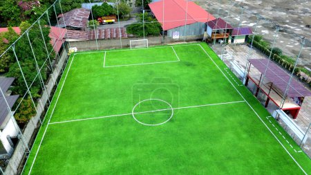 Aerial view of Mini Football field, soccer