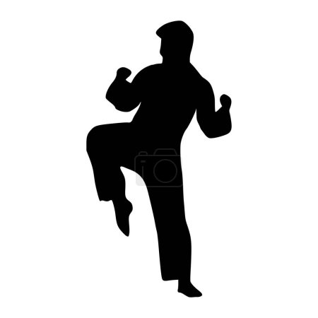 Illustration Taekwondo athlete silhouette. Silhouette of martial art