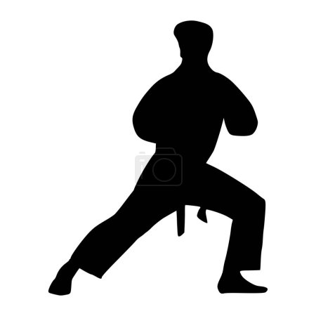 Illustration Taekwondo Athleten Silhouette. Silhouette der Kampfkunst