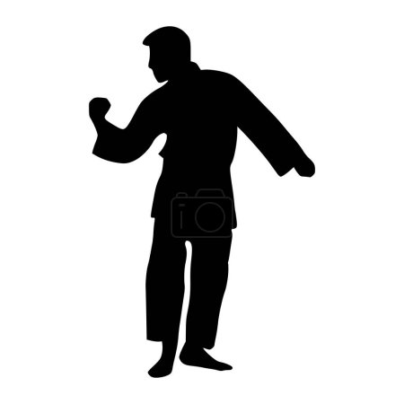 Illustration Taekwondo athlete silhouette. Silhouette of martial art