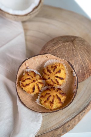 Kokosnusskekse aus Kokosflocken, Kopra, als Hauptbestandteil.