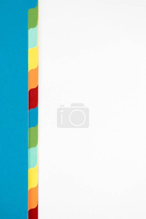 Colored sheets with tabs for use in file folders, separators, paper dividers. Isolated and copy space.