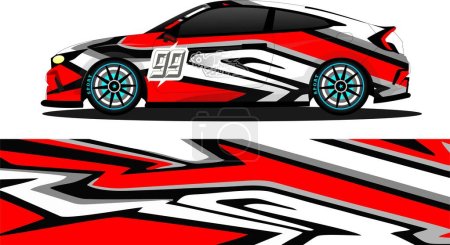 Téléchargez les illustrations : Car wrap abstract racing graphic background for vinyl wrap and stickers - en licence libre de droit