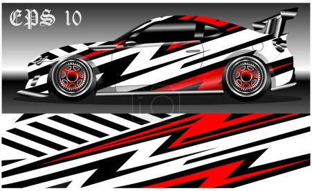 Téléchargez les illustrations : Car wrap abstract racing graphic background for vinyl wrap and stickers - en licence libre de droit