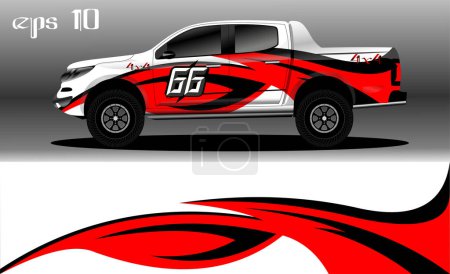 Ilustración de Diseño de fondo abstracto para envoltura de coche de camión 4x4, rally, furgoneta, SUV y otros coches - Imagen libre de derechos