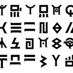 Vector set of black flat icons of zodiac symbols