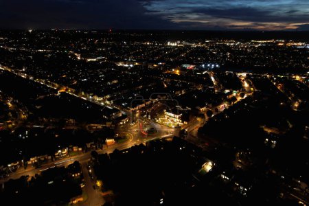 Photo for Aerial View of City at Night - Royalty Free Image