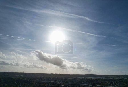 Photo for Beautiful Aerial View of Luton Town of British City on a Clear Sunny Day - Royalty Free Image