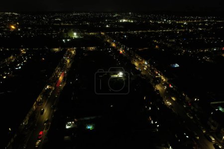 Foto de Vista aérea nocturna de la ciudad - Imagen libre de derechos