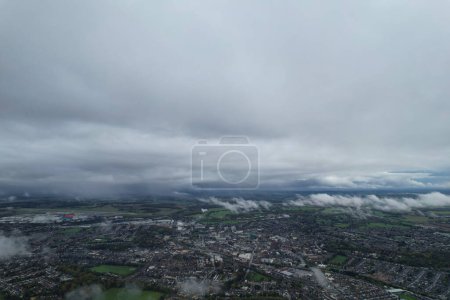 Beautiful and Dramatic Clouds over British City-stock-photo