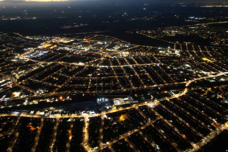 Photo for Aerial View of City at Night - Royalty Free Image