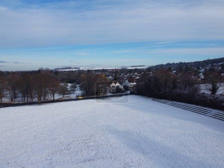 Photo for High Angle Aerial of Wardown Public Park on Winter Day - Royalty Free Image