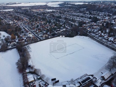 Photo for High Angle Aerial of Wardown Public Park on Winter Day - Royalty Free Image