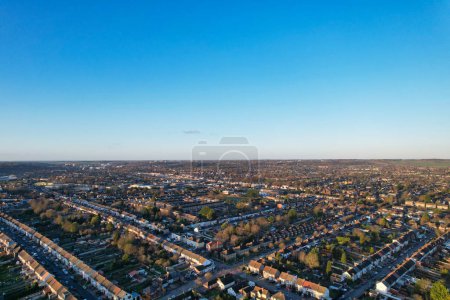Photo for High Angle View of British Town and Residential Homes - Royalty Free Image