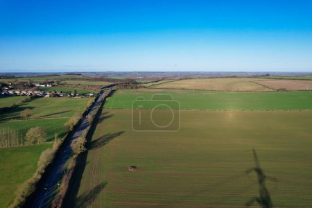 Téléchargez les photos : Superbe vue aérienne du paysage britannique et de la campagne d'Angleterre - en image libre de droit