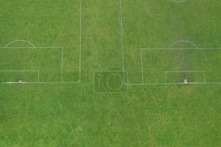 Photo for Aerial view of football fields with green grass - Royalty Free Image