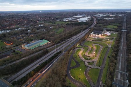 Photo for Aerial view of Milton Keynes City at Cloudy Day - Royalty Free Image