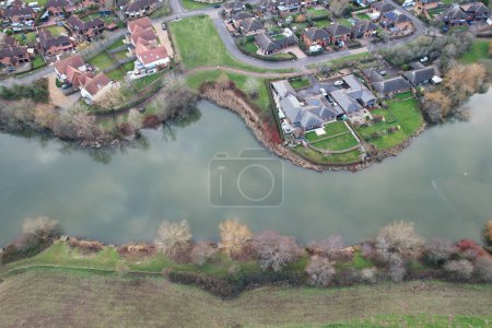 Photo for Aerial view of Milton Keynes City at Cloudy Day - Royalty Free Image