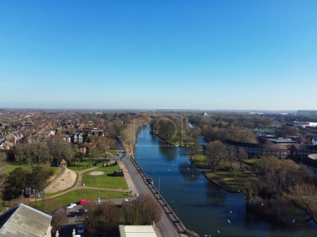 Photo for Aerial view of Bedford City Center at Sunny Day - Royalty Free Image
