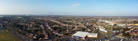 Photo for UNITED KINGDOM, LUTON - 15TH FEBRUARY, 2023: Drone View of Chaul End Lane Retail Park at Daytime - Royalty Free Image