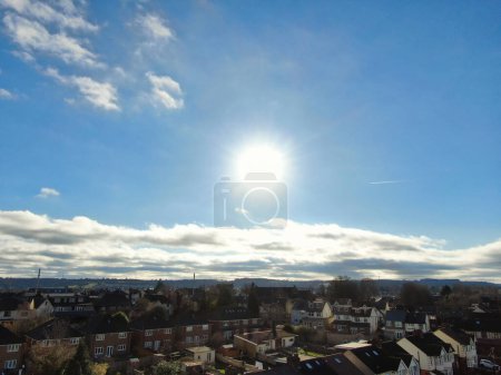 Foto de High Angle View of Beautiful and Dramatic Clouds over City - Imagen libre de derechos