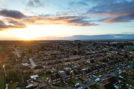 Photo for Aerial view of Luton City During Sunset - Royalty Free Image