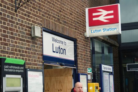 Photo for Luton Central Bus Station at Main Railway Station of Downtown Luton City of England Great Britain - Royalty Free Image