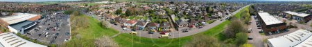 Photo for Gorgeous High Resolution Ultra Wide Panoramic Aerial View of Central Luton City of England - Royalty Free Image