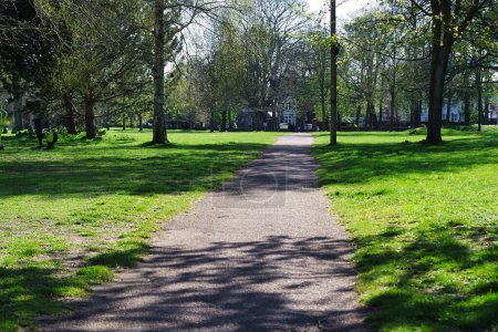 Photo for Luton, Great Britain - April 16, 2023. Wardown Museum Public Park in Luton, England, UK. Cold and Sunny Day - Royalty Free Image