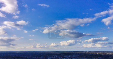 Photo for Beautiful landscape view of the city from Stockwood Park, Luton, Bedfordshire, England, UK - Royalty Free Image
