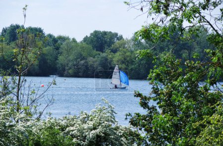 Photo for Milton Keynes, England, United Kingdom - May 21, 2023: View of Caldecotte Lake Park - Royalty Free Image