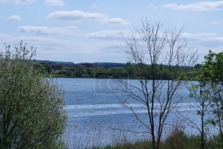 Photo for Milton Keynes, England, United Kingdom - May 21, 2023: View of Caldecotte Lake Park - Royalty Free Image