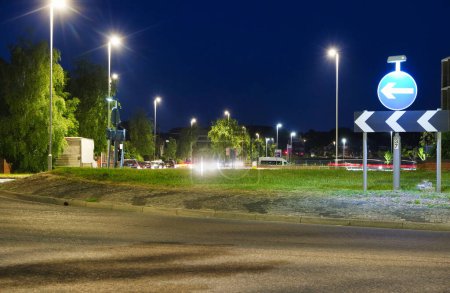 Photo for Luton, United Kingdom - May 30, 2023: Barnfield College and Road Luton at Night - Royalty Free Image