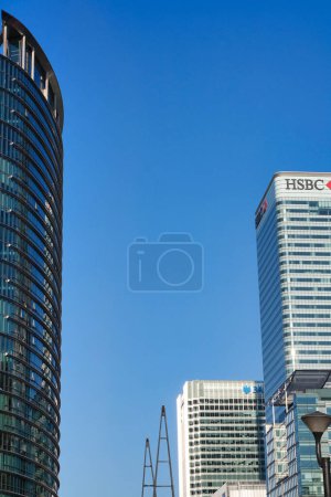 Photo for London, England, United Kingdom - June 8, 2023: Buildings at Canary Wharf in London - Royalty Free Image
