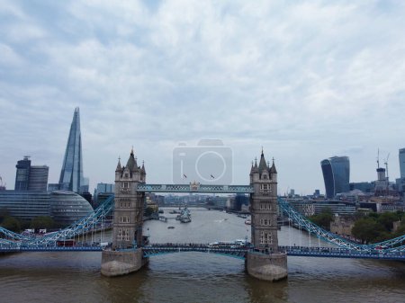 Photo for High Angle View of River Thames at London Bridge, Central London Capital City of England Great Britain UK, Most Attractive Tourist Attraction Place Captured on June 06th, 2023 - Royalty Free Image