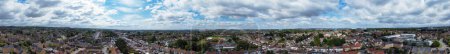 Photo for High Angle Panoramic View of Western Luton City and Residential District. Aerial View of Captured with Drone's Camera on 30th July, 2023. England, UK - Royalty Free Image