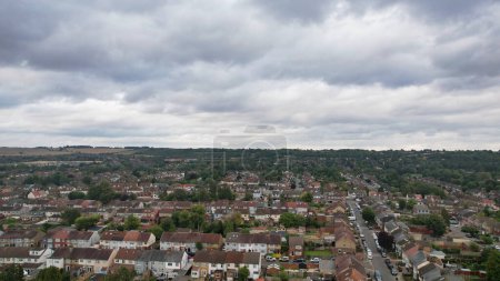 Photo for High Angle View of Luton City and Residential District. Aerial View of Captured with Drone's Camera on July 23rd, 2023. England, UK - Royalty Free Image