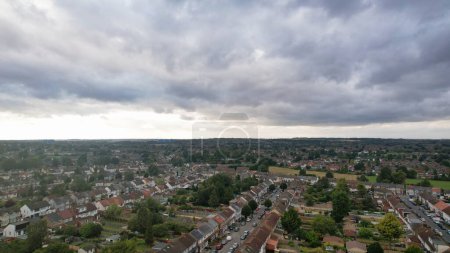 Photo for High Angle View of Luton City and Residential District. Aerial View of Captured with Drone's Camera on July 23rd, 2023. England, UK - Royalty Free Image