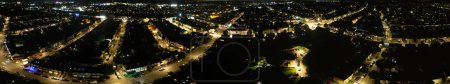 Photo for Aerial view of illuminated Luton city at night - Royalty Free Image